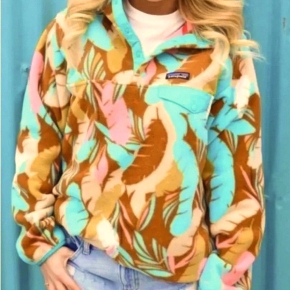 Patagonia Dancing Feathers Synchilla Qtr Snap - L - Picture 8 of 12